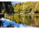 Calm river view with colorful trees reflecting in water at 160 Blue Butterfly Dr, Angier, NC 27501