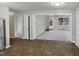 Open concept kitchen and living room with modern finishes at 615 Wildaro Ct, Hillsborough, NC 27278