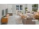 Virtually staged living room featuring comfortable seating and a stylish coffee table at 615 Wildaro Ct, Hillsborough, NC 27278