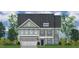 Two-story craftsman style home with gray siding and a two-car garage at 35 Accord Dr, Youngsville, NC 27596