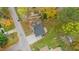 Aerial view of a house and yard with trees displaying autumn colors at 509 Keith St, Knightdale, NC 27545