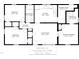1100 sq ft floor plan, 3 bedrooms, 2 bathrooms, kitchen, living room at 509 Keith St, Knightdale, NC 27545
