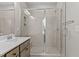 Bathroom with double vanity, large shower, and tile floors at 121 Pearl St # 4, Garner, NC 27529