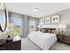 Main bedroom with large windows and plush bedding at 1508 Village Hall Ln, Wake Forest, NC 27587