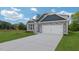 Charming house with stone and blue siding, two-car garage, and a spacious driveway at 1680 Abberly Pl, Graham, NC 27253