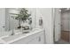 Modern bathroom with double vanity and walk-in shower at 6433 Alfalfa Ln, Wake Forest, NC 27587