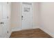Bright foyer with wood floors and a view to the front door at 280 Umstead St, Sanford, NC 27330