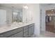 Double vanity bathroom with a large walk-in shower at 8740 Maxine St # 7 Selma, Willow Springs, NC 27592