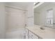 Bathroom with a shower/tub combo and vanity at 3116 Coachmans Way, Durham, NC 27705