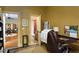 Home office with view into another room and nearby bathroom at 318 Rawls Church Rd, Angier, NC 27501