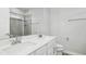 Double vanity bathroom with a large mirror and shower at 1095 Branch Line Ln, Apex, NC 27502