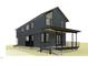 Modern home with dark siding, a large deck, and metal railings at 168 Daphine Dr, Hillsborough, NC 27278