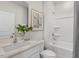 Clean bathroom with a bathtub, shower, and vanity at 2010 Fletchers Ridge Dr, Durham, NC 27703