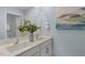 Double vanity bathroom with light blue walls at 2010 Fletchers Ridge Dr, Durham, NC 27703