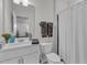 Clean bathroom with white vanity and shower at 2540 Tobacco Root Dr, Raleigh, NC 27616