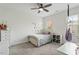 Charming bedroom with a comfy bed, hanging chair, and plenty of natural light at 3012 Bear Oak Ln, Cary, NC 27519