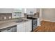 Clean kitchen with white cabinets, granite countertops, and stainless steel appliances at 502 Lemontree Ct, Graham, NC 27253