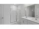 Bathroom with double vanity and a large shower at 7586 Michelle Rd, Rocky Mount, NC 27803