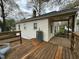 Wooden deck beside home with view of yard at 1011 Bellvue St, Burlington, NC 27217