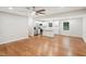 Open concept kitchen with white cabinets and a large island at 2112 Eastwood Dr, Durham, NC 27703