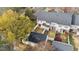 Aerial view of townhouse community showcasing private backyard at 2659 Garden Knoll Ln, Raleigh, NC 27614