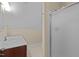 Simple bathroom with shower and vanity at 5600 Thornburg Dr, Wake Forest, NC 27587