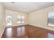 Bright and airy living room with hardwood floors and lots of natural light at 219 Rosedale Creek Dr, Durham, NC 27703