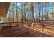 Deck overlooking wooded backyard at 3064 Carolina Way, Sanford, NC 27332