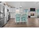 Modern kitchen with white cabinets and island at 50 Timber Ct, Spring Hope, NC 27882