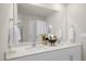 Double vanity bathroom with modern finishes at 110 Tobacco Woods Dr, Youngsville, NC 27596