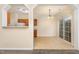 Kitchen and dining area with access to a backyard patio at 2124 Star Sapphire Dr, Raleigh, NC 27610