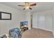 Bedroom with desk, TV, and access to hallway at 105 Valleycruise Cir, Garner, NC 27529