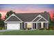One-story Craftsman home with gray siding, white trim, and a two-car garage at 2330 Del Webb Gardens Dr, Fuquay Varina, NC 27526