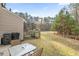 Private backyard with patio, offering a peaceful wooded view at 1004 Metropolitan Dr, Durham, NC 27713