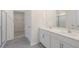Bathroom with double vanity and walk-in shower at 1137 Middlecrest Dr, Rocky Mount, NC 27804