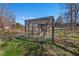 Chicken coop in backyard with wire enclosure and ramp at 2601 Chestnut Ridge Church Rd, Efland, NC 27243