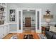 Home office features French doors, hardwood floors and built-in shelving at 4027 Green Forest Ct, Rocky Mount, NC 27804