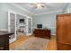 Bright office space with hardwood floors and built-in cabinetry at 4027 Green Forest Ct, Rocky Mount, NC 27804