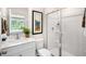 Bathroom with vanity, toilet, and a glass shower at 8656 Brixton Shay Dr, Raleigh, NC 27616