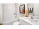 Bathroom with bathtub and shower, plus a vanity at 8656 Brixton Shay Dr, Raleigh, NC 27616