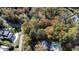 Aerial view of a wooded lot near houses and pool at 906 Marlowe Rd, Raleigh, NC 27609