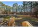Large backyard with a wooden deck, providing ample outdoor space at 308 Santee Rd, Durham, NC 27704