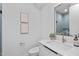 Contemporary bathroom with a walk-in shower and modern vanity at 511 S Bloodworth St # 103, Raleigh, NC 27601