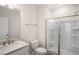 Bathroom with single vanity, toilet, and shower at 516 Lemon Daisy Ln, Knightdale, NC 27545