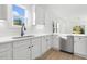 Modern kitchen with white cabinets and stainless steel appliances at 408 Cherry St, Fuquay Varina, NC 27526