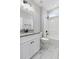 Clean bathroom with granite countertop, white vanity, and shower/tub combo at 652 Shawnee Dr, Louisburg, NC 27549