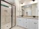 Double vanity bathroom with granite countertop at 652 Shawnee Dr, Louisburg, NC 27549