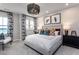 Spacious bedroom with king-size bed, stylish decor, and large windows at 1212 Holding Village Way, Wake Forest, NC 27587