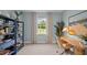 Bright home office features built-in shelving and a large window at 40 Saddle Mare St, Clayton, NC 27520