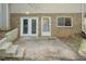 Walkout basement with patio, steps, and storage space at 5829 Sandstone Dr, Durham, NC 27713